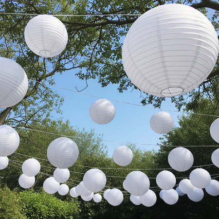 LAMPION PAPIEROWY BIAŁY 45 CM