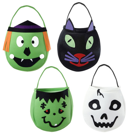 Pk 12 "TRICK OR TREAT HANDBAG" 4 styles ass. - 25x20 cm