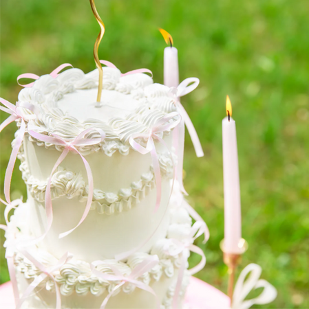 TOPPERY NA TORT KOKARDKI 10 SZT 16 CM RÓŻOWY