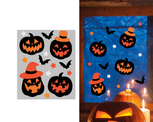 ŻELOWE NAKLEJKI NA OKNO DYNIE HALLOWEEN