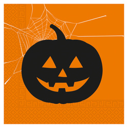 SERWETKI PAPIEROWE POMARAŃCZOWE DYNIA HALLOWEEN 33 CM 20 SZT