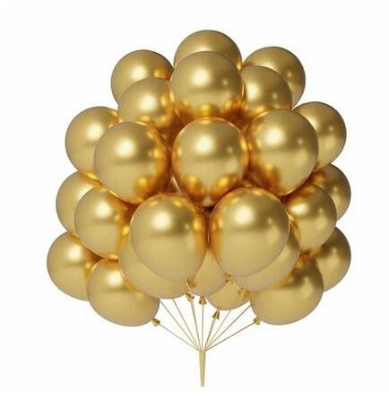BALONY ZŁOTE ZŁOTY CHROM 50 SZT. 30 CM