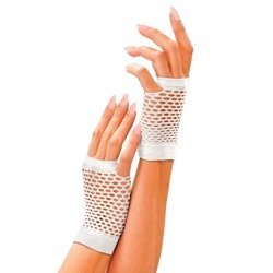 RĘKAWICZKI KRÓTKIE Z SIATKI BIAŁE