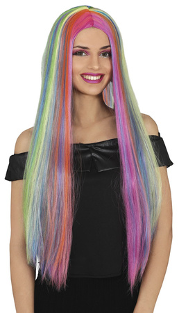 PERUKA DŁUGIE TĘCZOWE WŁOSY