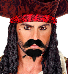 BRODA+WĄSY PIRACKIE Z PERŁĄ