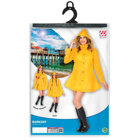 PŁASZCZ PRZECIWDESZCZOWY Z KAPTUREM ŻÓŁTY