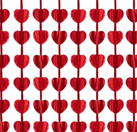 KURTYNA IMPREZOWA SERCA CZERWONA 100X200CM