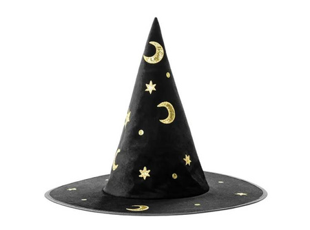 ZESTAW CZAROWNICY DZIECIĘCY W GWIAZDKI PELERYNA+KAPELUSZ