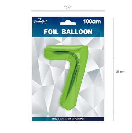 BALON FOLIOWY 100 CM CYFRA 7 ZIELONY