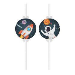 SŁOMKI PAPIEROWE KOSMOS 4 SZT.