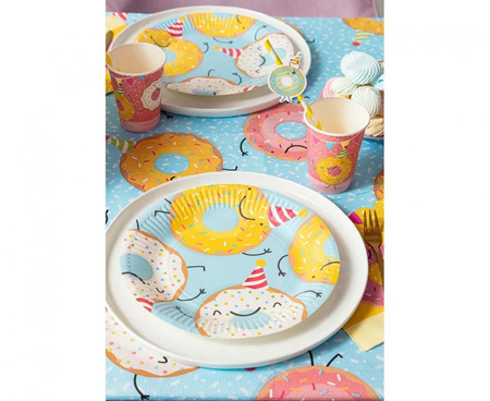 TALERZYKI PAPIEROWE DONUT 23 CM 8 SZT