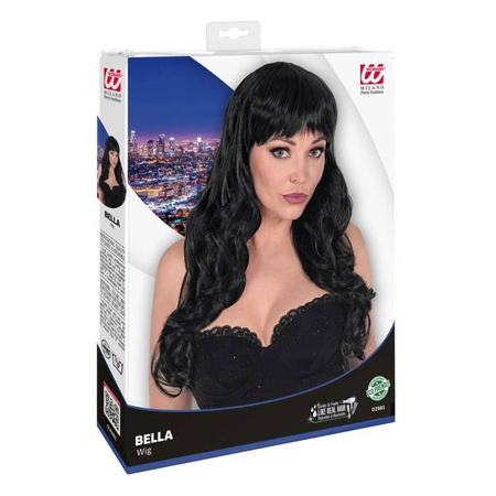 PERUKA BELLA CZARNA Z GRZYWKĄ DŁUGIE WŁOSY