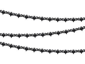 GIRLANDA BIBUŁOWA NIETOPERZE CZARNY 4 M
