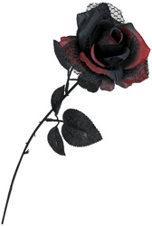 SZTUCZNA RÓŻA CZERWONO-CZARNA 43 CM