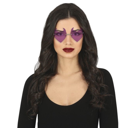 FIOLETOWE OKULARY SERCA Z ROGAMI 