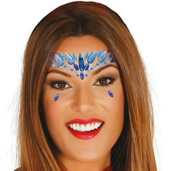 NAKLEJKI 3D NA TWARZ KRYSZTAŁKI NIEBIESKIE