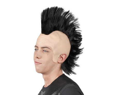 Peruka Punk irokez czarne włosy punkowa fryzura