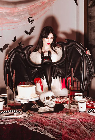 BALON FOLIOWY NIETOPERZ 120X81 CM CZARNY