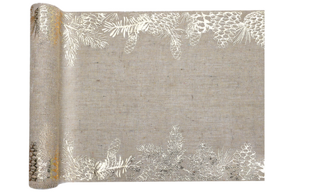 BIEŻNIK ŚWIĄTECZNY ZŁOTE SZYSZKI ŚWIĄTECZNA KRATA 28 X 300 CM