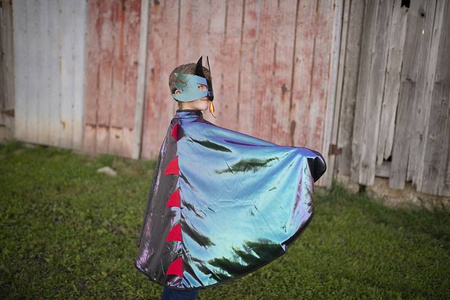 PELERYNA DWUSTRONNA Z MASKĄ SMOCZY-RYCERZ