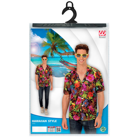 KOSZULA HAWAJSKA CZARNA W KWIATY