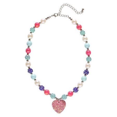 NASZYJNIK Z RÓŻOWYM SERCEM KSIĘŻNICZKI