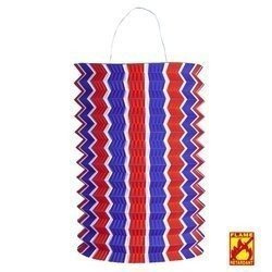 DEKORACYJNY PAPIEROWY LAMPION CZERWONO NIEBIESKI