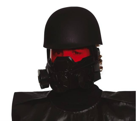 HEŁM ŻOŁNIERZA ZIELONY Z MASKĄ 