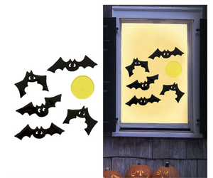 DEKORACJA NA ŚCIANĘ NIETOPERZE HALLOWEEN 20X20 CM