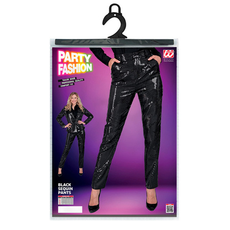 SPODNIE DAMSKIE CEKINOWE CZARNE 