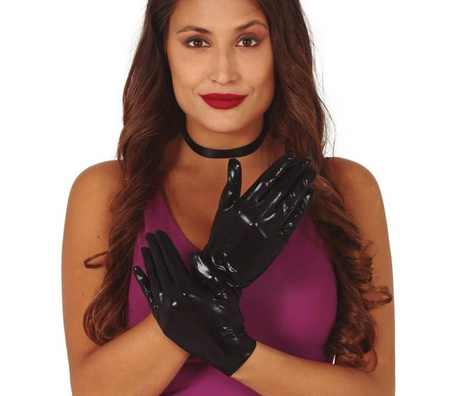 RĘKAWICZKI CZARNY POŁYSK 22 CM