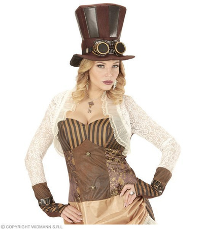 CYLINDER STEAMPUNKOWY Z GOGLAMI