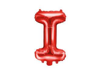 BALON FOLIOWY 35 CM LITERA "I" CZERWONY