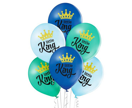 BALONY LATEKSOWE DLA KRÓLEWICZA LITTLE KING 6 SZT