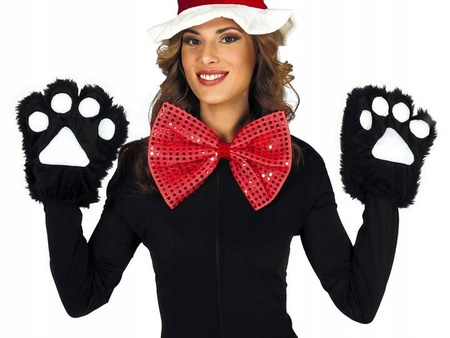 RĘKAWICZKI ŁAPKI KOTKA CZARNE