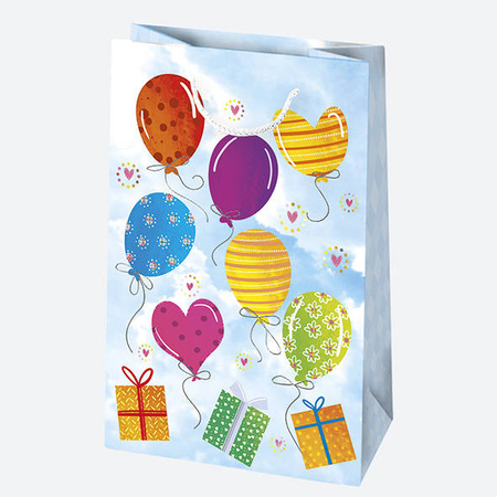 TORBA NA PREZENTY NIEBIESKA BALONY 16X24X7 CM 