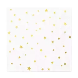SERWETKI BIAŁE ZŁOTE GWIAZDKI 10SZT