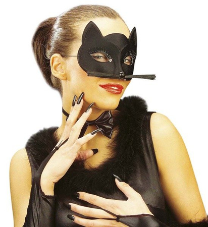 MASKA KOT Z RZĘSAMI CZARNA