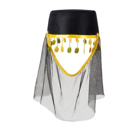 Nakrycie głowy Fatima z woalką arabski kapelusz