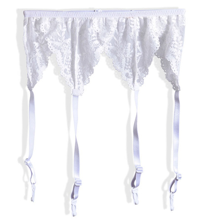Pk 12 "LACE GARTER BELT" white