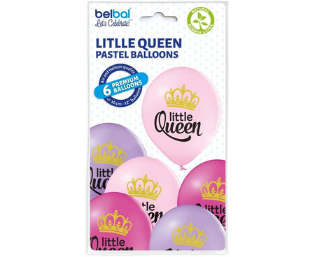 BALONY LITTLE QUEEN 6 SZT 30 CM