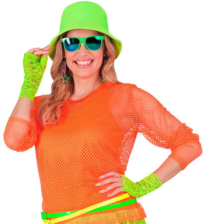 RĘKAWICZKI KORONKOWE ZIELONE NEONOWE