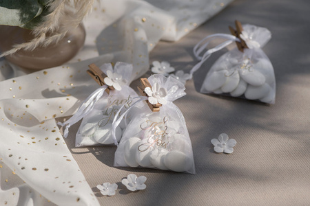 WORECZKI Z ORGANZY THANK YOU 7.5 X 10 CM 6 SZT