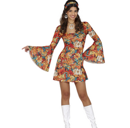 STRÓJ DAMSKI SUKIENKA HIPIS LATA 70