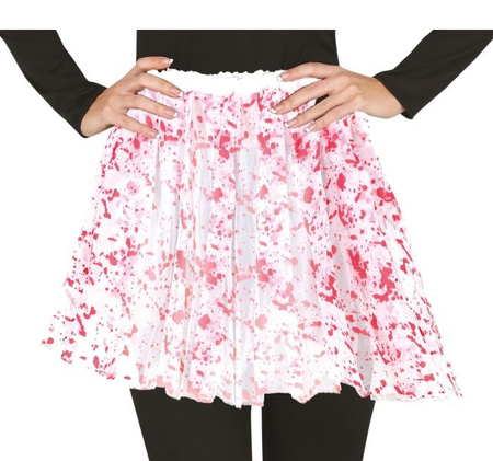 SPÓDNICZKA TUTU BIAŁA PLAMY KRWI 40 CM