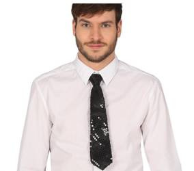 KRAWAT Z CEKINAMI CZARNY