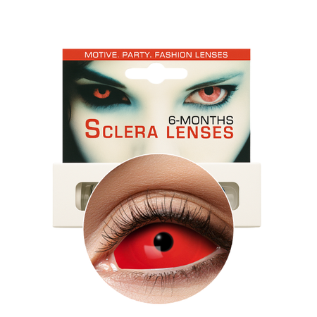 SOCZEWKI PÓŁROCZNE SCLERA CZERWONE 22MM