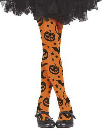 RAJSTOPY DZIECIĘCE POMARAŃCZOWE HALLOWEEN