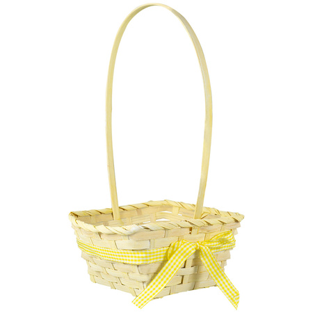 KOSZYCZEK WIELKANOCNY Z KOKARDKĄ ŻÓŁTY 20 X 38 CM 