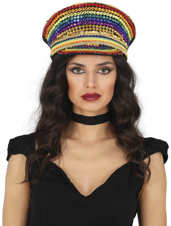 CZAPKA KLUBOWA Z KRYSZTAŁKAMI KOLOROWYMI